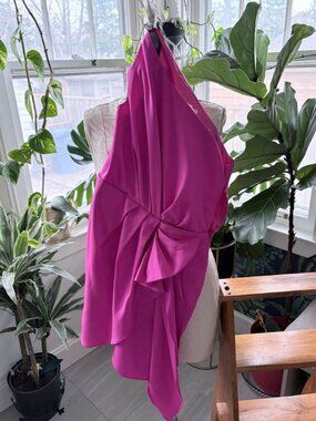 BCBGeneration One Shoulder Ruffle Cocktail Mini Dress Pink Size 0